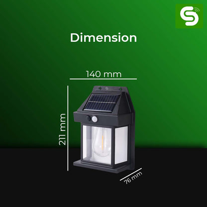 PIR Solar Wall Light – 3 to 5 Metre Motion Detection, Auto On When Movement Detected