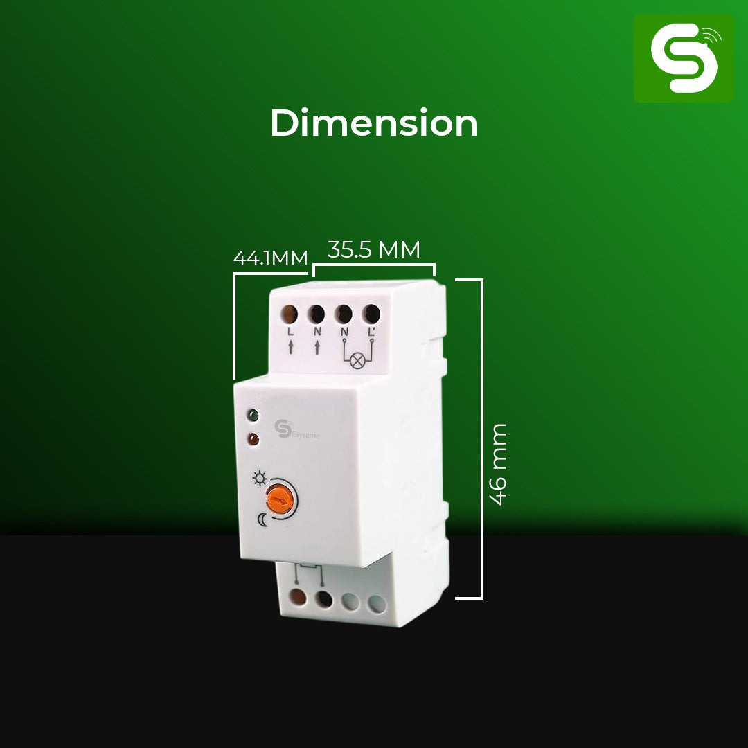 Esysense photocell LDR sensor installed on street light pole for automatic outdoor lighting control