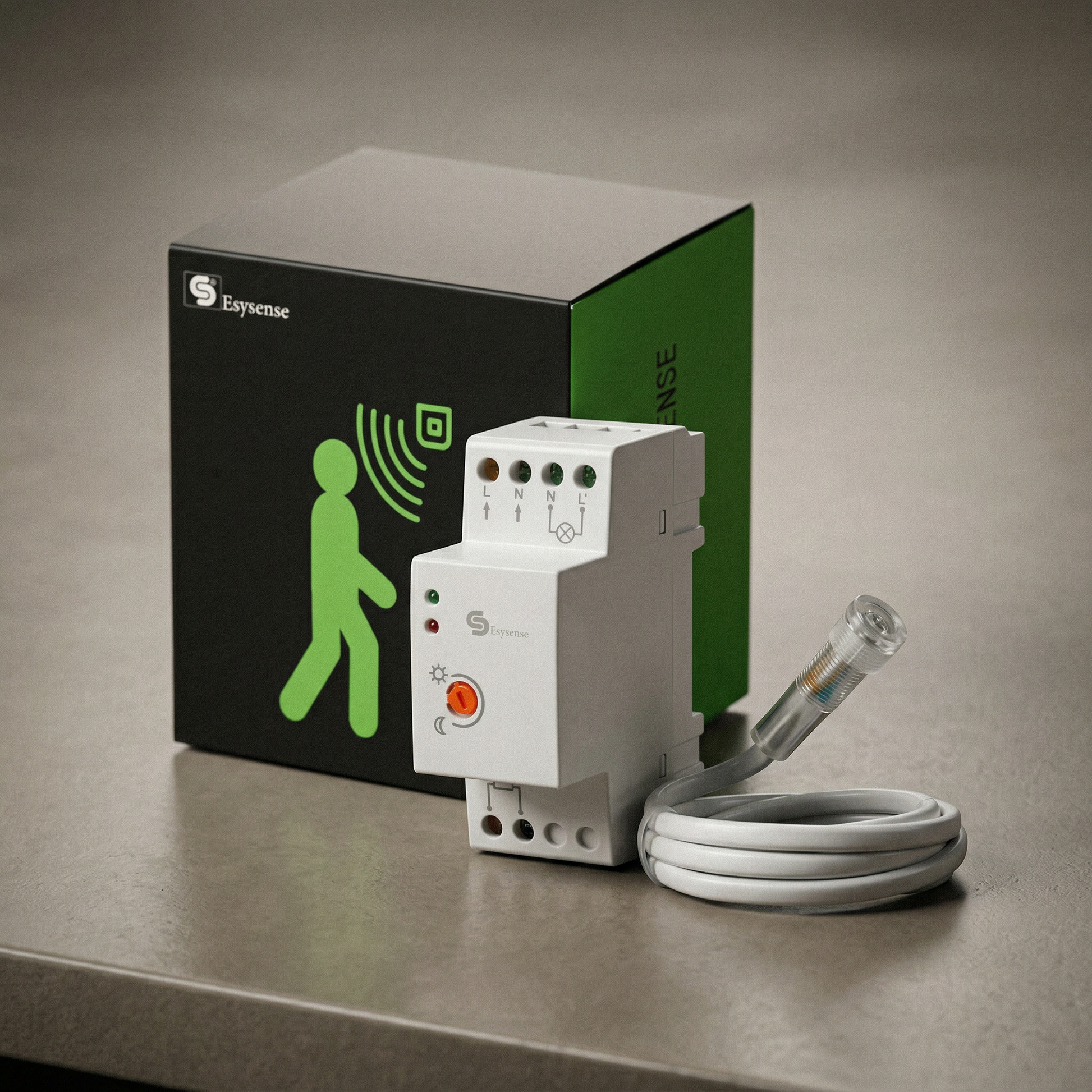 Close-up of LDR photocell dome on Esysense Day Night Sensor for dusk to dawn switching