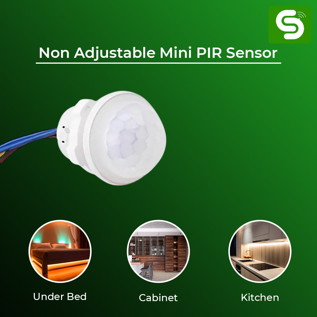 Small Form Factor PIR Sensor Dimensions 36mm x 28mm for Hidden Mounting