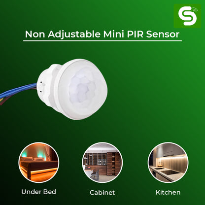 Small Form Factor PIR Sensor Dimensions 36mm x 28mm for Hidden Mounting