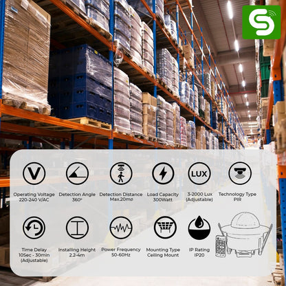 360° Ceiling-Mount PIR Occupancy Sensor with Remote Control | Recessed Ceiling Mount PIR Motion Sensor |  ESY-P17