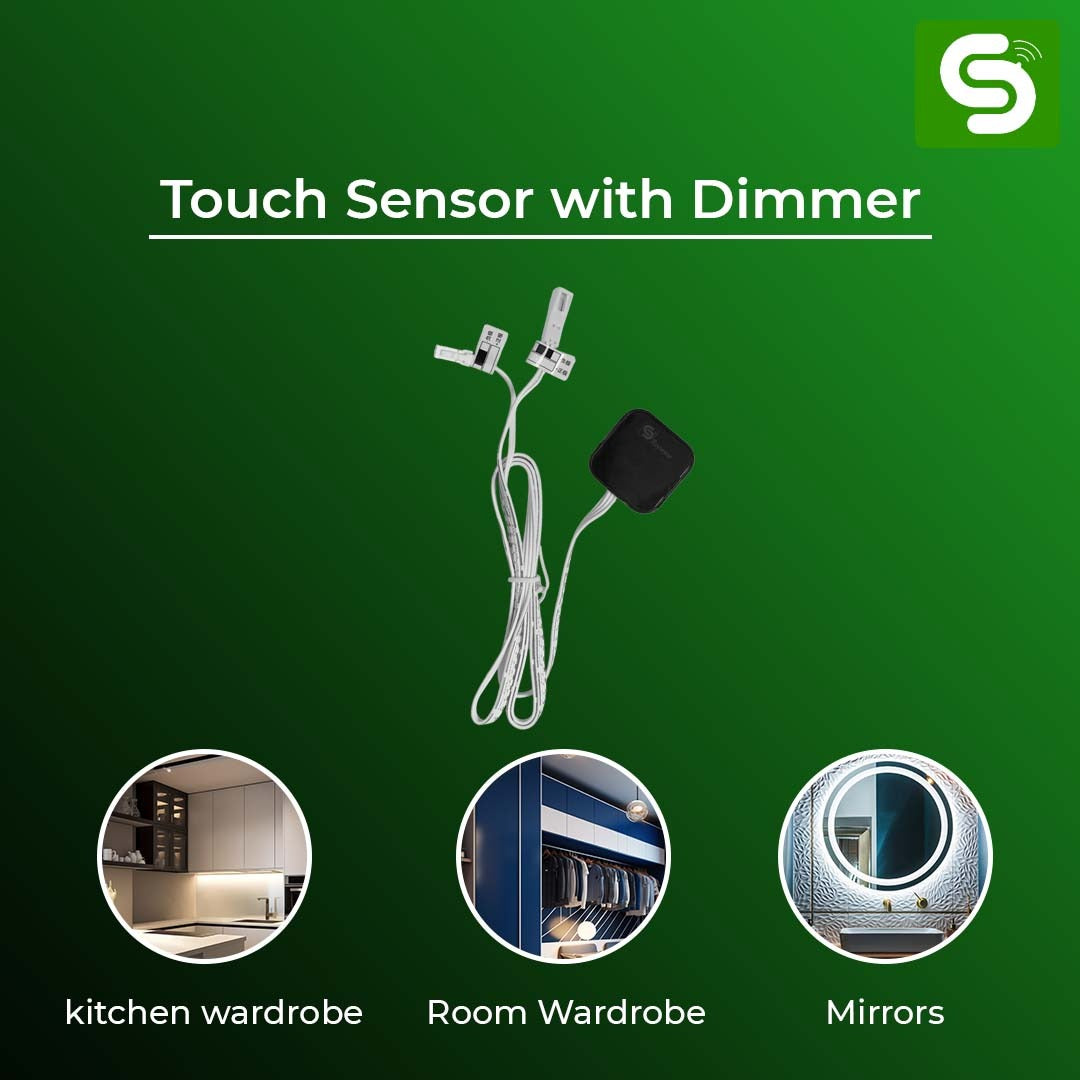 Touch Sensor with Dimmer |  Hand Sweep Induction | 12V/24V | 60W 40mm DC Smart Cabinet Light | ESY-M37