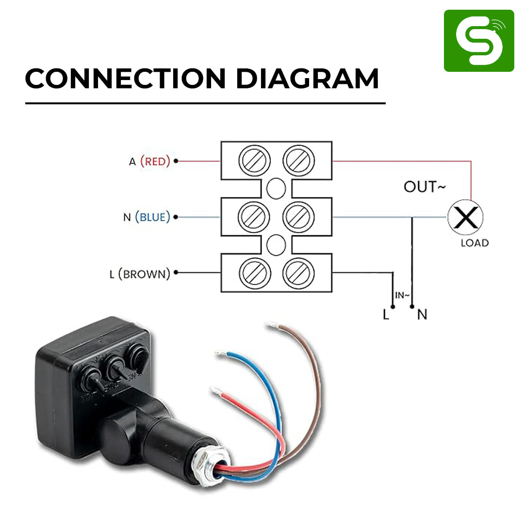 Wiring Diagram for ESY-P31 PIR Motion Sensor Switch