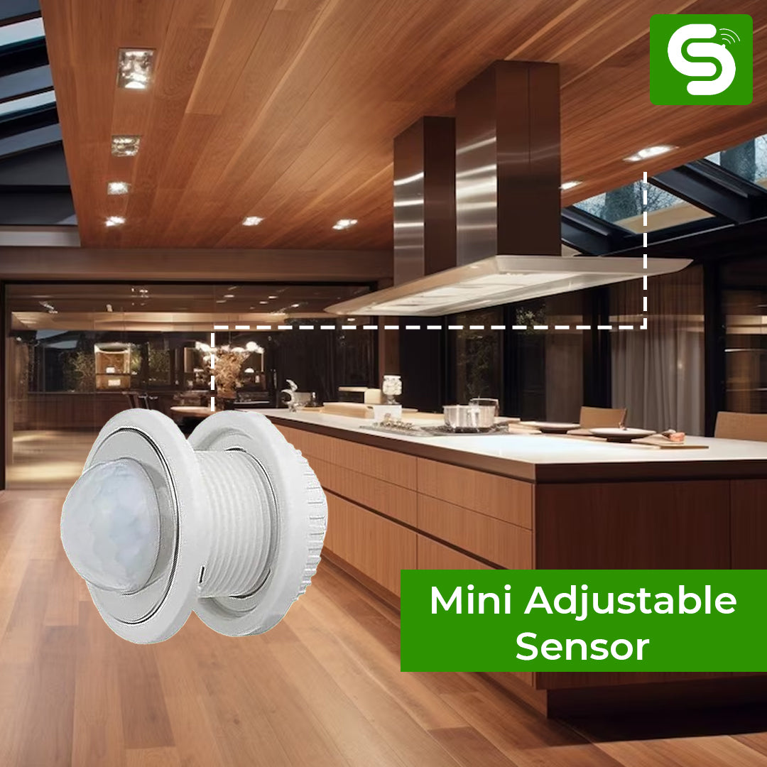 Adjustable Mini PIR Sensor – 15s, 45s & 5 Min Delay Settings, Indoor Lighting Automation
