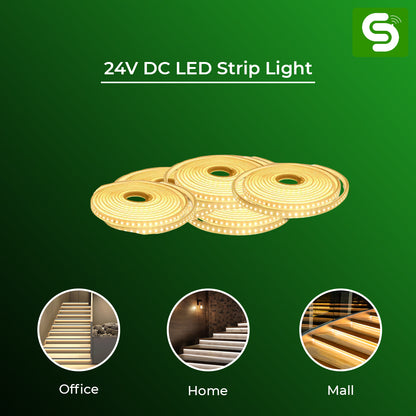 12V Warm White LED Strip Light – Flexible Cuttable SMD Strip for Under Cabinet and Shelf Lighting