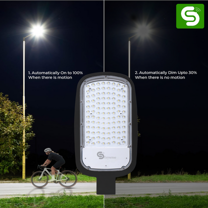 Esysense 30W Auto On Off Motion Sensor Street Light – Smart Dimmable Outdoor LED Lamp IP65