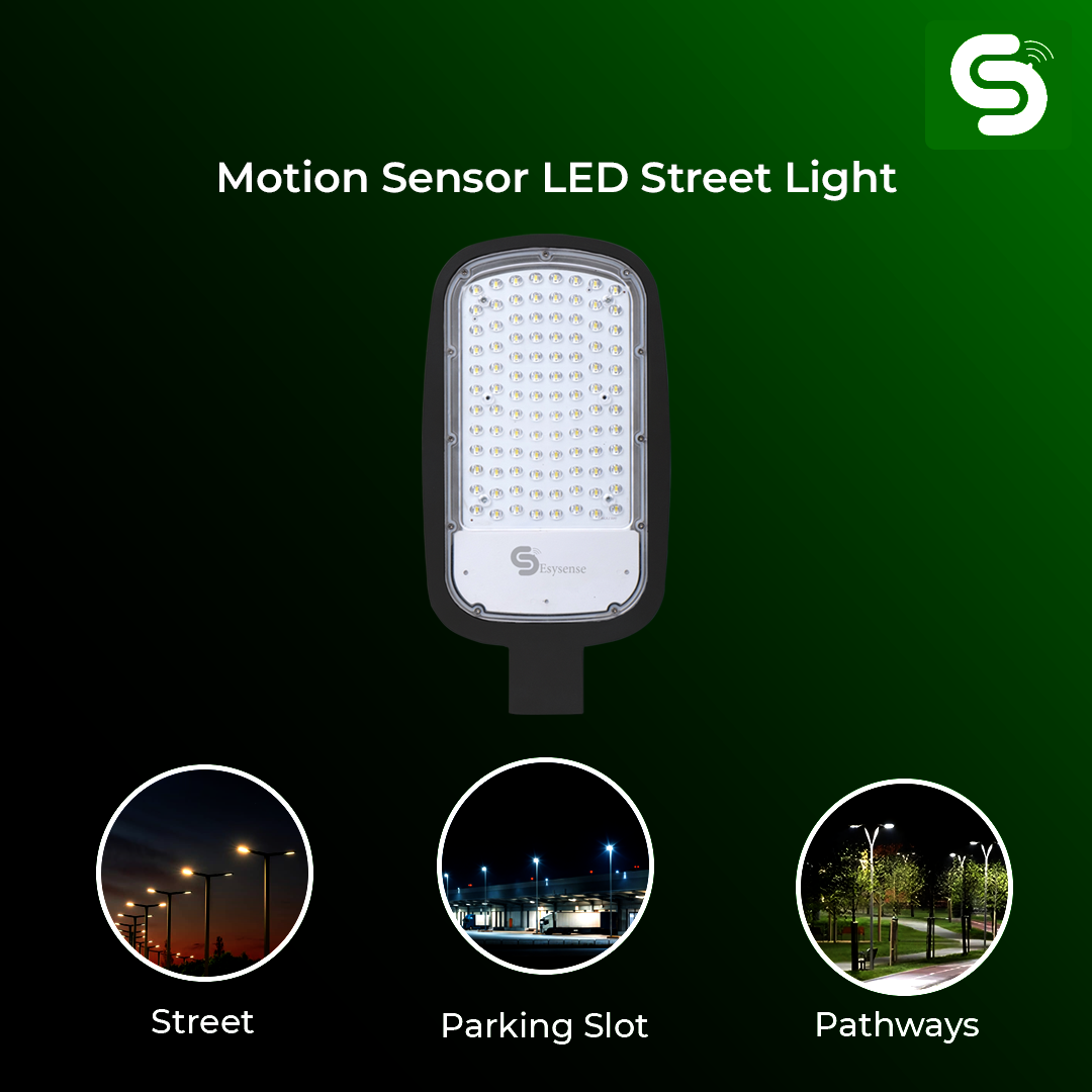 Esysense 50W Motion Sensor Street Light for Parking Lot and Industrial Area – Weatherproof Outdoor LED