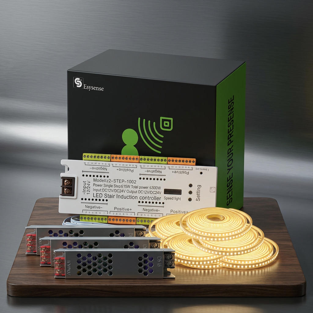 Staircase Controller Sensor Kit, 5 Meter LED Strip x 8 Roll Strips