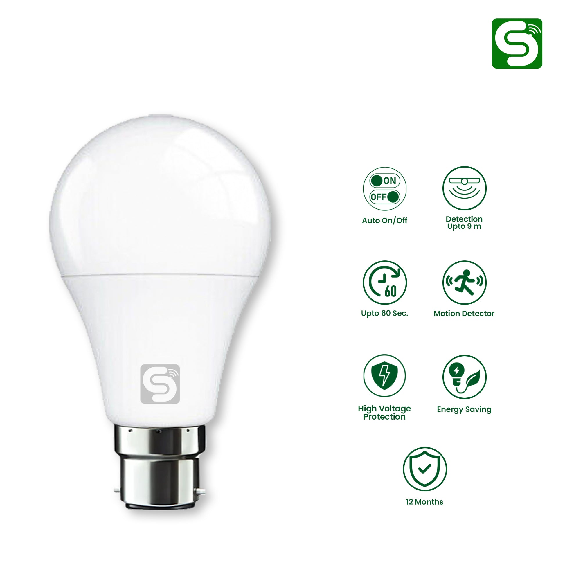 motion sensor B22 LED bulb 