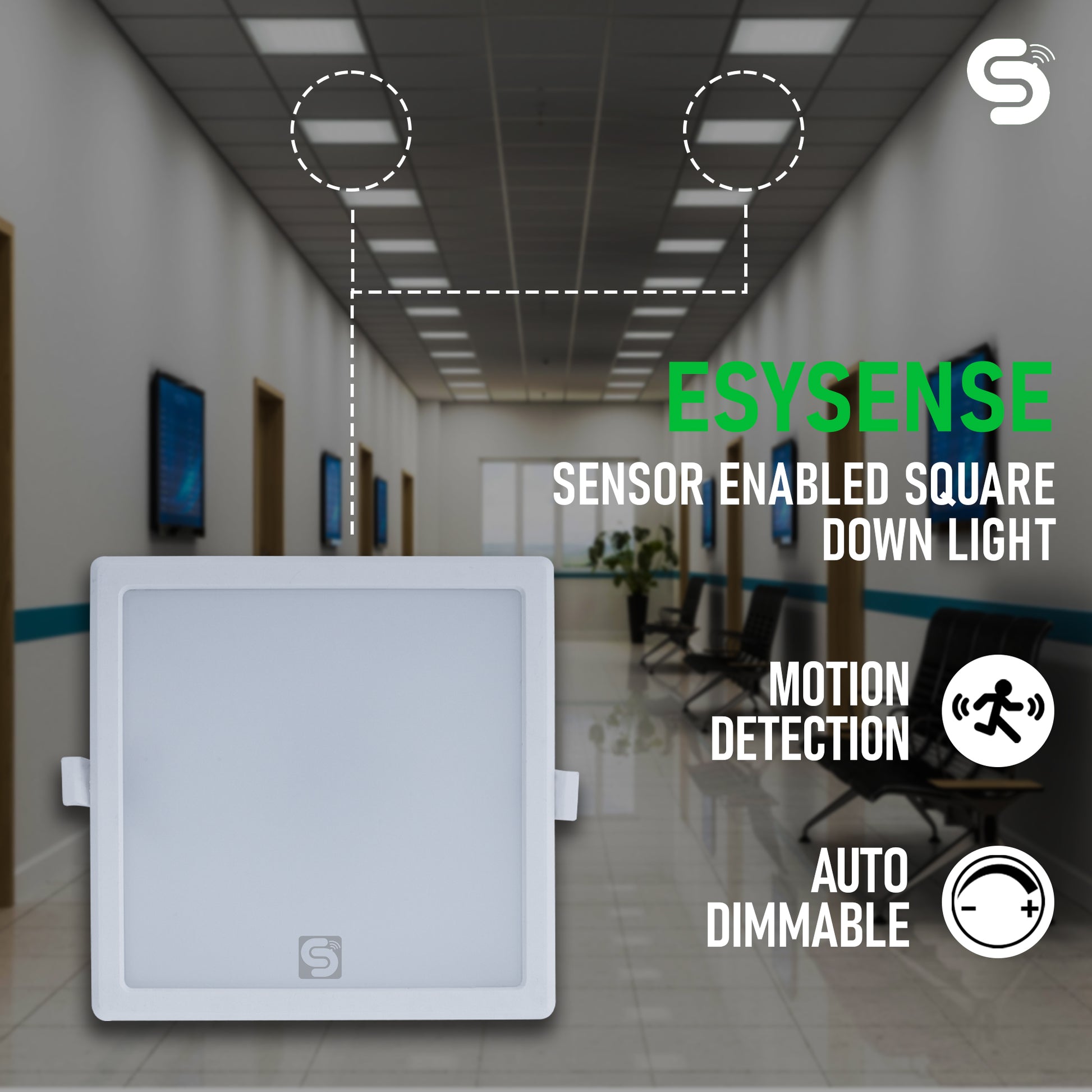 motion sensor square false ceiling light