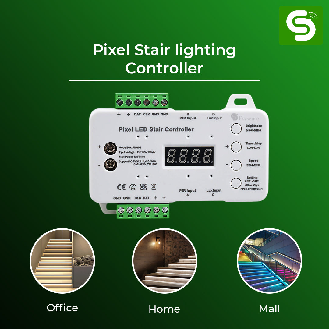 Pixel LED Staircase Controller Wiring – DC 12V 24V,