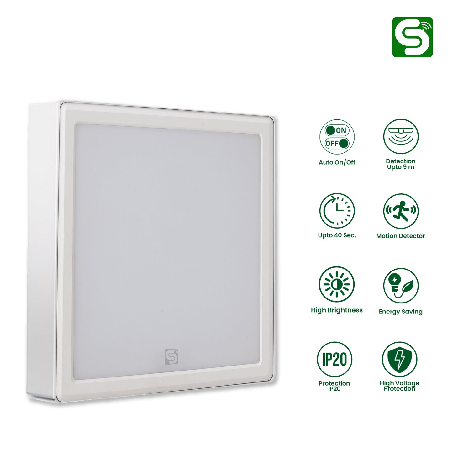 square panel auto on/off downlight