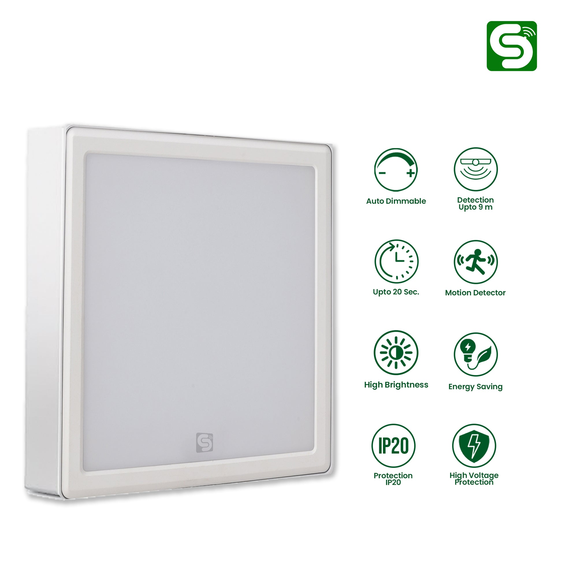  square panel light auto dimmable 