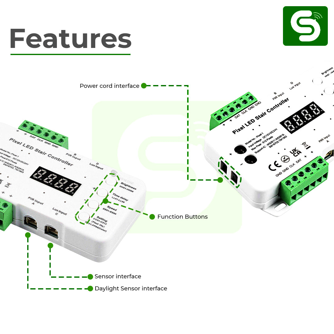 Staircase Controller PIR Sensor – 120° Detection with LUX Ambient Light Control